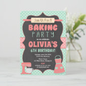 ベーキングの誕生日のパーティの招待状のケーキの飾ること 招待状 (スタンド正面)
