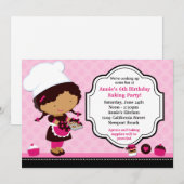 ベーキングの誕生日のパーティの招待状 招待状 (正面/裏面)