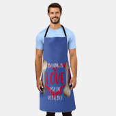 ベーキングは愛が見える – 青 エプロン (着用した状態)