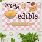 ベーキングは愛を作られた食用：ベーカーの キッチンタオル (折り畳み)