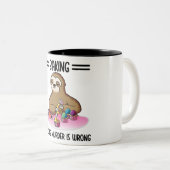 ベーキングは殺人が間違っているおもしろい- Sloth Hallo ツートーンマグカップ (正面右)