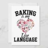 ベーキングは私の愛の言語である – おもしろい Baker 招待状 (正面)