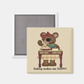 ベーキングは私を幸せな磁石にする マグネット (正面/裏面)