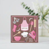 ベーキングまたは料理パーティの招待状カード 招待状 (スタンド正面)