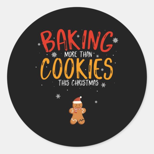 ベーキングより多くのクッキーこのクリスマスクリスマスベーカー ラウンドシール (正面)