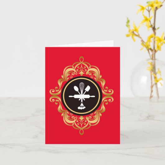 ベーキングアイコンカスタマイズあいさつカード カード (黄色い花)