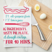 ベーキングアップルパイレシピキッチンタオル キッチンタオル (四つ折り)