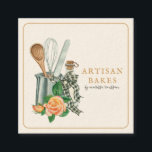 ベーキングアトラスベーカリーベイカー スクエア名刺<br><div class="desc">水モダン色フレーム桃フローラとplaid baker、ベーカリー、ベーキング器具と水色のパティシエのビジネスかわいらしカード：つや消しスプレッダーナイフ、ウィスクと木製スプーン。ピンク、緑、焼けたシエナ、黒と白の格子縞。ホームベイカー、デザートケーター、パティシエやベーカリーのために。タイトルフォントは、1700年代の現在も賞賛され、使用されている素朴なアンティークの書体であり、質感のある自然スタイルフォント。貯蓄のための大量の素晴らし注文。このもしデザインには他のマッチングマテリアルが必要連絡、私の店の「メッセージ」リンクを通じて私に連絡する。</div>