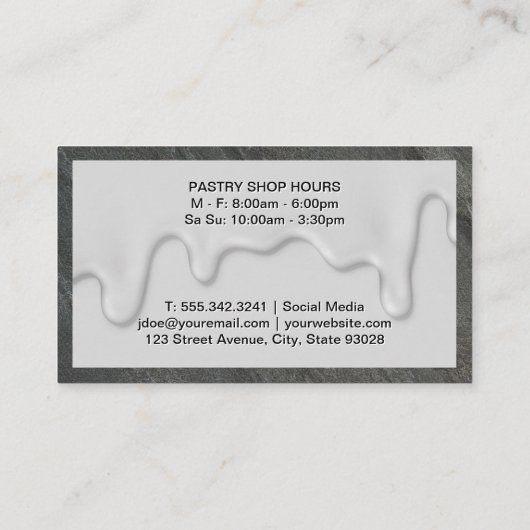 ベーキングウィスク | つや消し滴 名刺 (裏面)