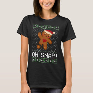 ベーキングオおもしろいジンジャーブレッドスナップ醜いクリスマスギ Tシャツ
