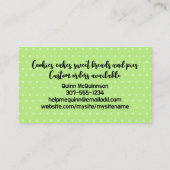 ベーキングカップケーキウィスクハート名刺グリーン 名刺 (裏面)