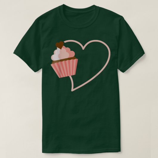 ベーキングカップケーキキュートベーカリーマフィンベーキング料理f tシャツ (デザイン正面)