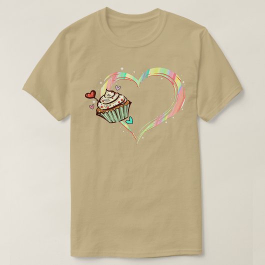 ベーキングカップケーキキュートベーカリーマフィンベーキング料理f tシャツ (デザイン正面)