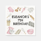 ベーキングカップケ飾ーキの誕生日ナプキンス スタンダードカクテルナプキン (正面)