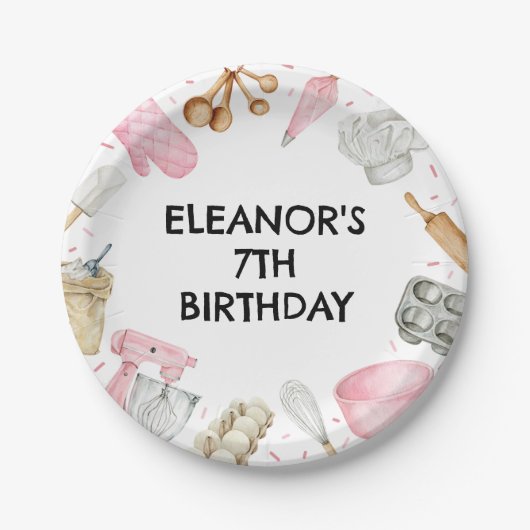 ベーキングカップケ飾ーキ誕生日 ペーパープレート (正面)