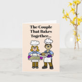 ベーキングカップルおもしろいグリーティングカード カード (黄色い花)