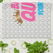 ベーキングクイーンのケーキとスイーツ好き向けパターン キッチンタオル (折り畳み)