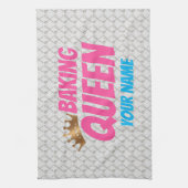 ベーキングクイーンのケーキとスイーツ好き向けパターン キッチンタオル (縦)