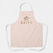 ベーキングクイーンベーカーズウィスク&スプーンクラウンピンク エプロン (正面)