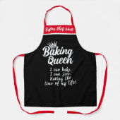 ベーキングクイーンユーベイクアップ | パーソナライズされた おもしろい4月 エプロン (正面)