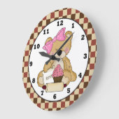 ベーキングクマの漫画のキッチンの壁時計 ラージ壁時計 (傾斜)