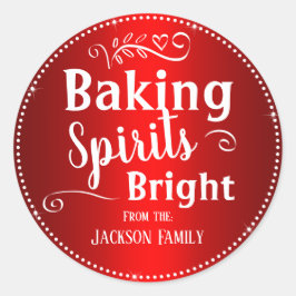 ベーキングクリスマスギフトカスタムの家族の名前 ラウンドシール