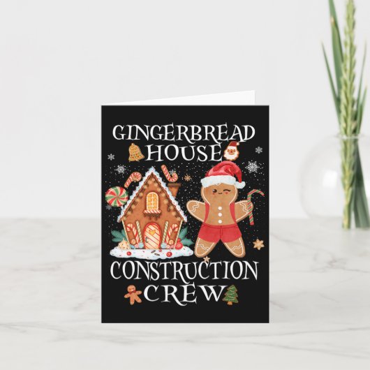 ベーキングクリスマスジンガーブレッドハウス建築クルードゥ カード (正面)