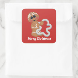 ベーキングクリスマスジンジャーブレッド追加メッセージシール スクエアシール