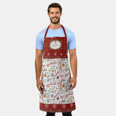 ベーキングクリスマスメモリーズクッキー赤い水色 エプロン (着用した状態)