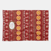 ベーキングクリスマスメモリーズナナウォーターカラーレッド キッチンタオル (横)