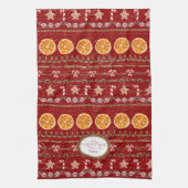 ベーキングクリスマスメモリーズナナウォーターカラーレッド キッチンタオル (縦)