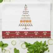 ベーキングクリスマスメモリーズワセイルキャンディーケーンツリー キッチンタオル (折り畳み)