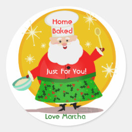 ベーキングサンタカスタムクリスマス ラウンドシール