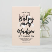ベーキングシェフベイカーバースデーパーティータン招待状 招待状 (スタンド正面)