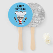 ベーキングシェフkidの誕生日パーティーの好意のカスタム ハンドファン (正面&裏面)