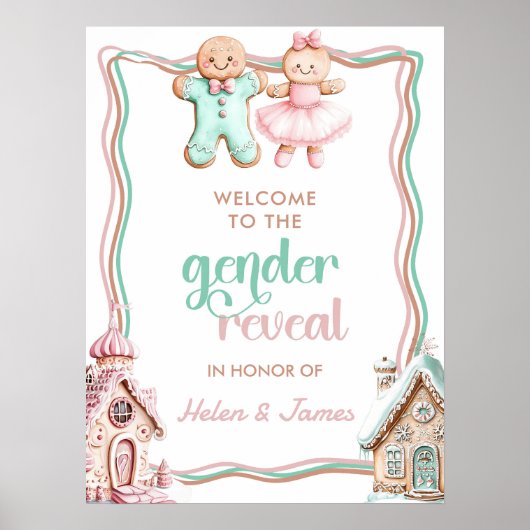 ベーキングジンジャーブレッドの性別が歓迎を明らかにする ポスター (正面)