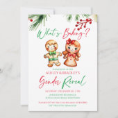 ベーキングジンジャーブレッドクリスマスジェンダーの表示 招待状 (正面)