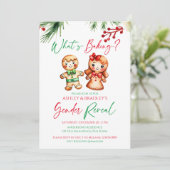 ベーキングジンジャーブレッドクリスマスジェンダーの表示 招待状 (スタンド正面)