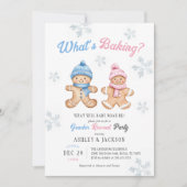 ベーキングジンジャーブレッドパーティー性別の表示 招待状 (正面)