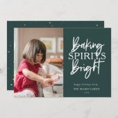 ベーキングスピリッツブライトグリーンクリスマス写真 シーズンカード (正面/裏面)
