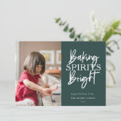 ベーキングスピリッツブライトグリーンクリスマス写真 シーズンカード (スタンド正面)