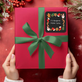 ベーキングスピリッツ明るいカスタムクリスマスギフトラベル スクエアシール