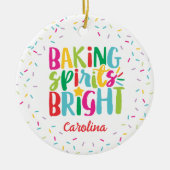 ベーキングスピリッツ明るいカラフルふりかけるクリスマス セラミックオーナメント (正面)