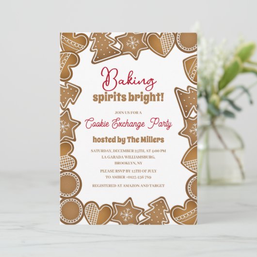ベーキングスピリッツ明るいクッキー交換クリスマス 招待状 (スタンド正面)