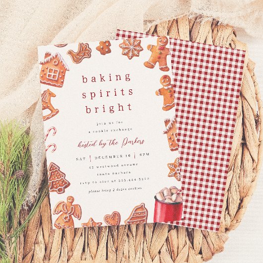 ベーキングスピリッツ明るいクッキー交換クリスマス 招待状
