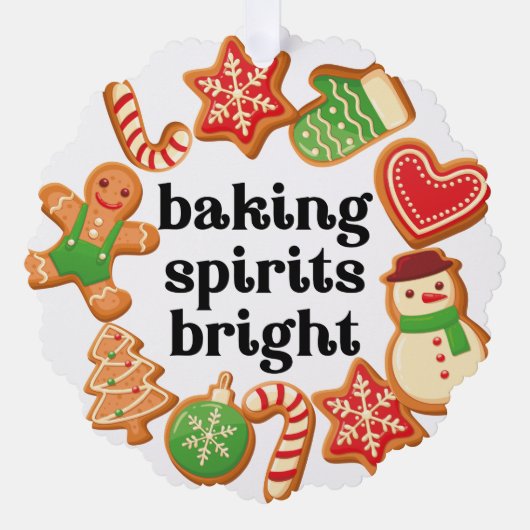 ベーキングスピリッツ明るいクリスマスクッキーギフトラベル オーナメントカード (正面)