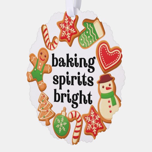 ベーキングスピリッツ明るいクリスマスクッキーギフトラベル オーナメントカード (左)