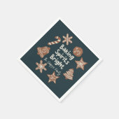 ベーキングスピリッツ明るいクリスマスクッキーグリーン スタンダードカクテルナプキン (角)