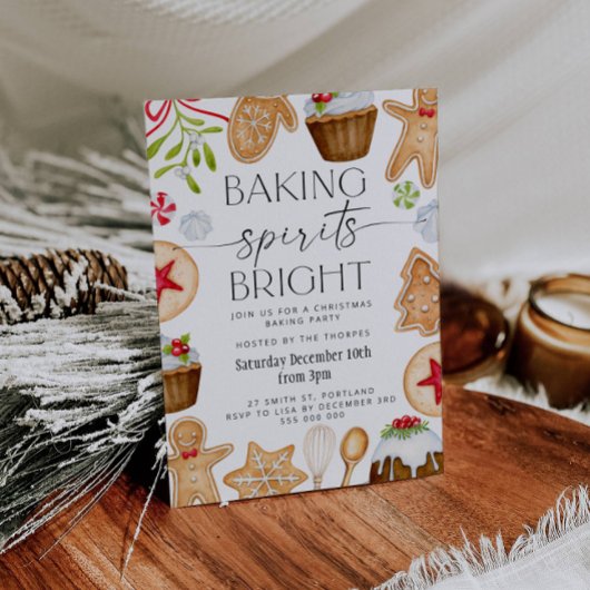 ベーキングスピリッツ明るいクリスマスパーティの招待状 招待状