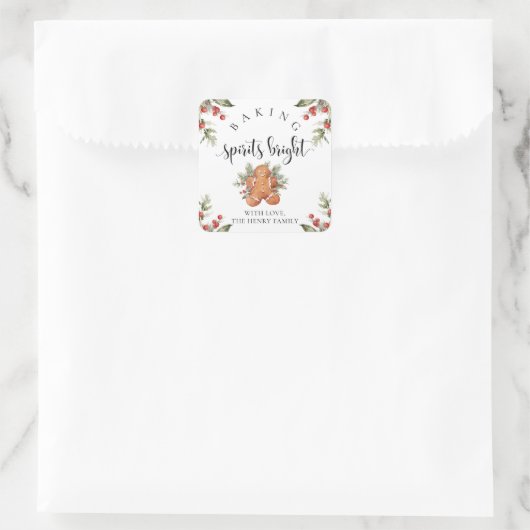 ベーキングスピリッツ明るいクリスマスプレゼントラベルシール スクエアシール (バッグ)
